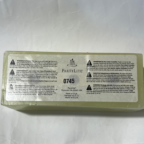 PartyLite Brick Candle 3 Wick Rectangle Made in USA 0745 Green With Box - Picture 5 of 5